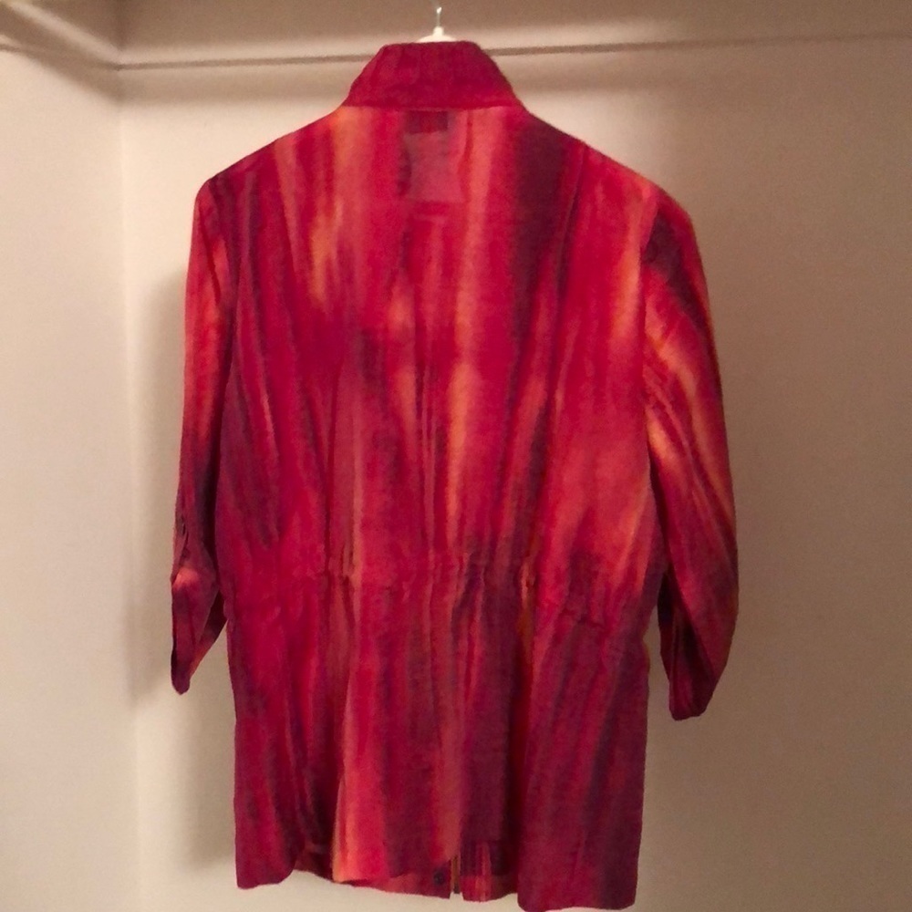 🌦Chico’s (SZ1 S) Red Linen & Nylon Jacket🌦 - Picture 6 of 6